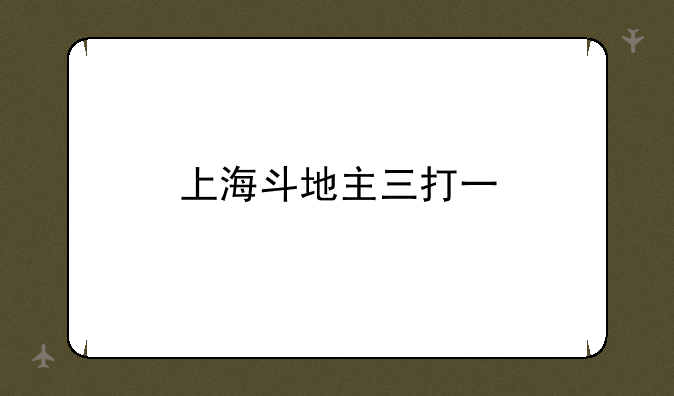 上海斗地主三打一