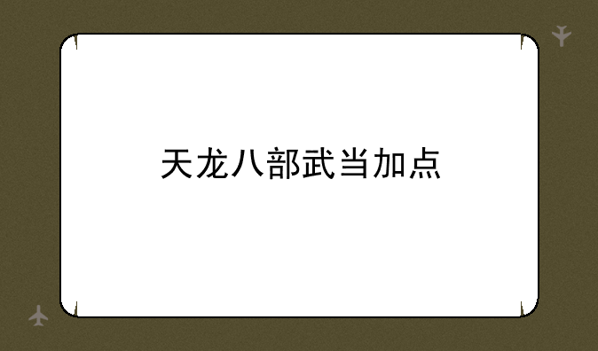 天龙八部武当加点