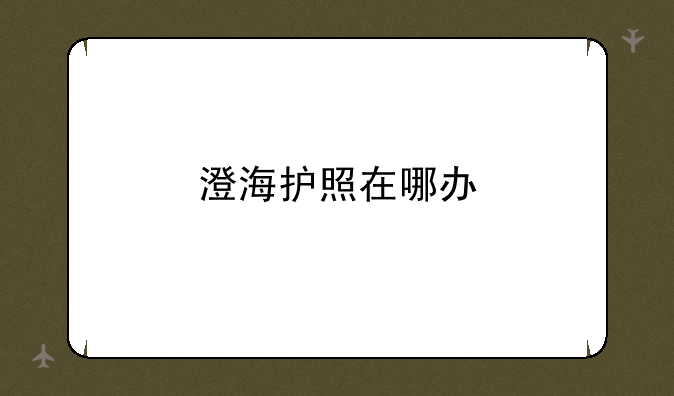澄海护照在哪办