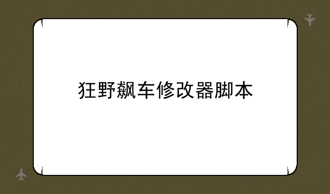 狂野飙车修改器脚本