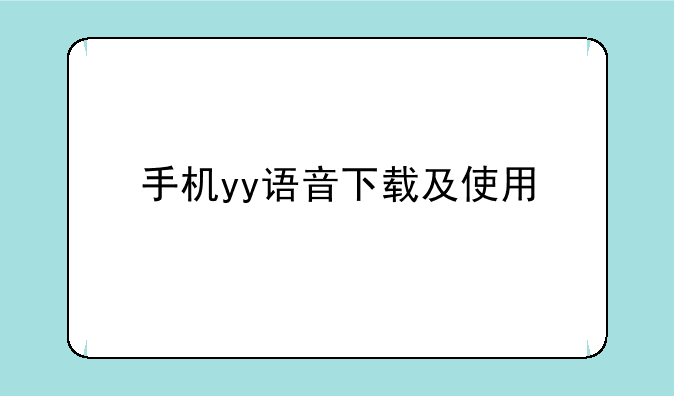 手机yy语音下载及使用