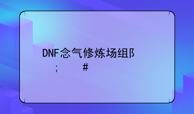 DNF念气修炼场组队怎么打