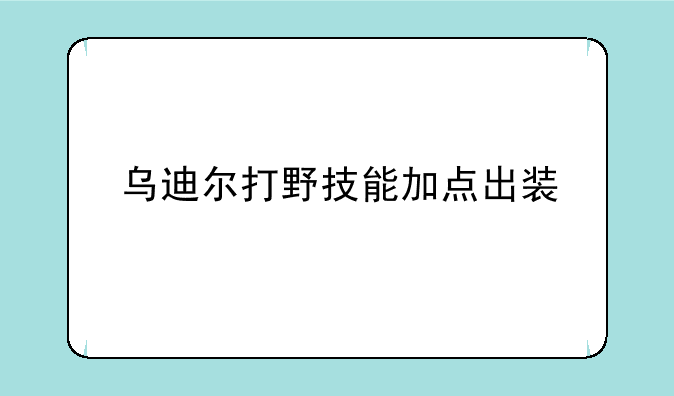 乌迪尔打野技能加点出装