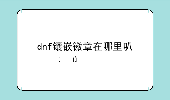 dnf镶嵌徽章在哪里可以获得