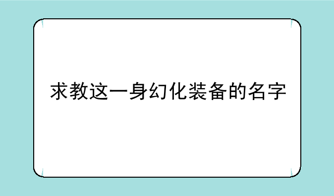 求教这一身幻化装备的名字