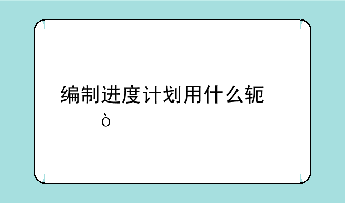 编制进度计划用什么软件？