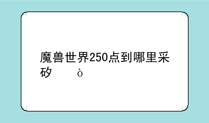 魔兽世界250点到哪里采矿？
