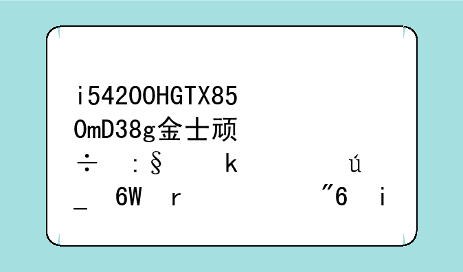 i54200HGTX850mD38g金士顿能玩多大得单机游戏是？