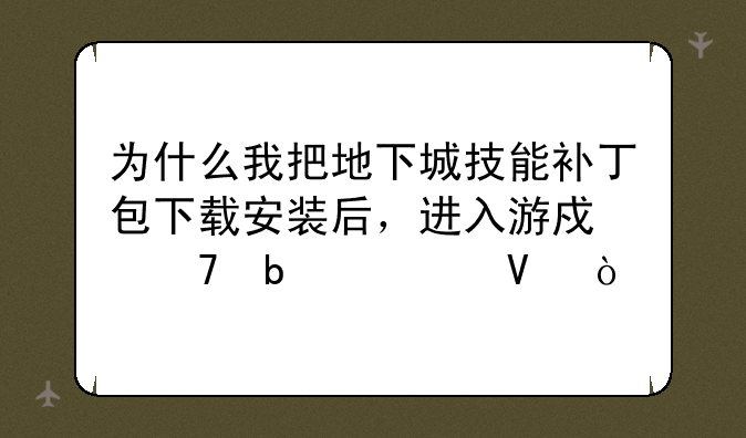为什么我把地下城技能补丁包下载安装后，进入游戏不显示啊？