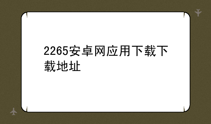 2265安卓网应用下载下载地址