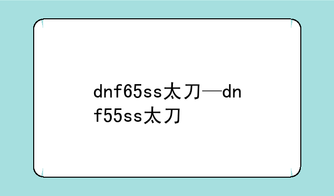 dnf65ss太刀—dnf55ss太刀