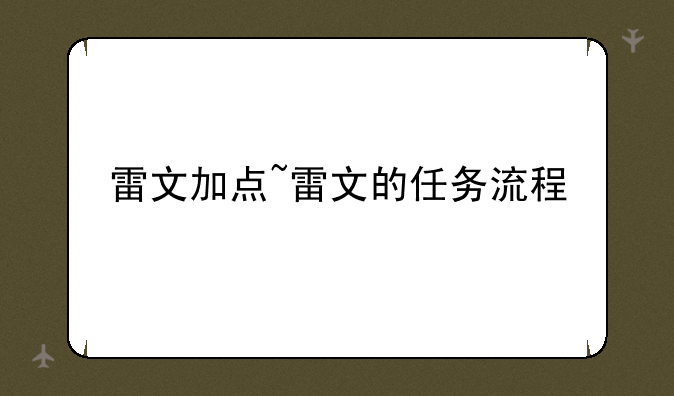 雷文加点~雷文的任务流程