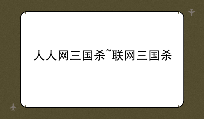 人人网三国杀~联网三国杀
