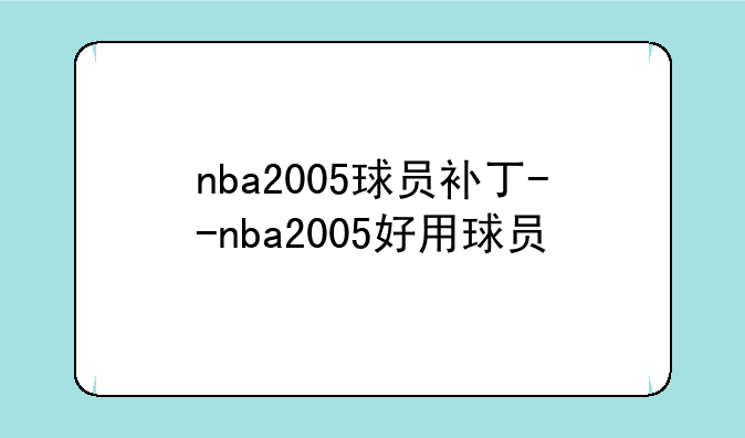 nba2005球员补丁--nba2005好用球员